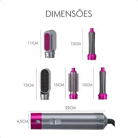 Escova Secadora 5 em 1 - Modeladora e Alisadora