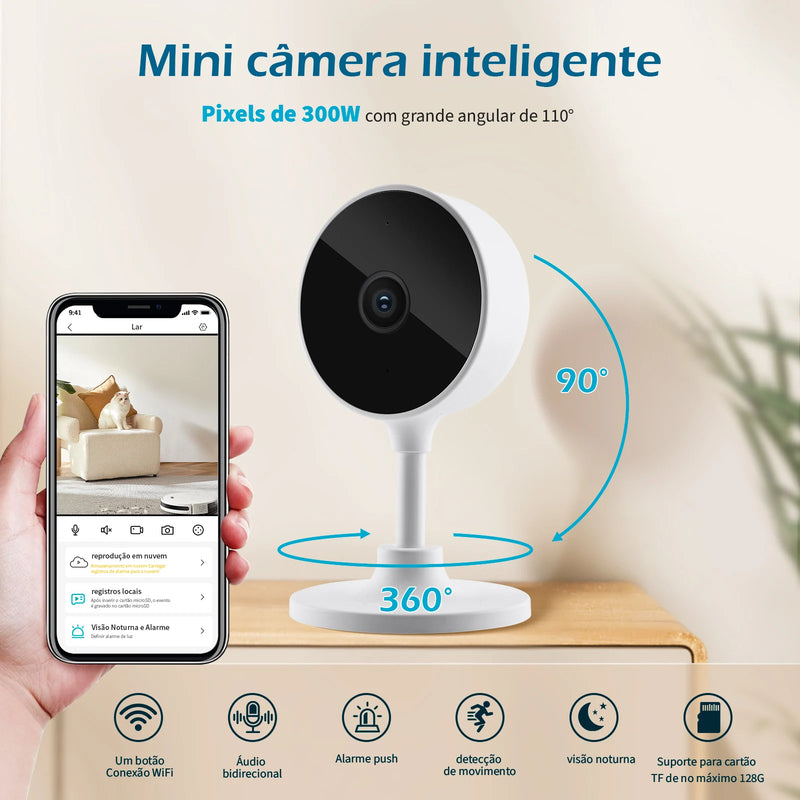 Câmera de Vigilância Tuya - Ideal para ambientes internos